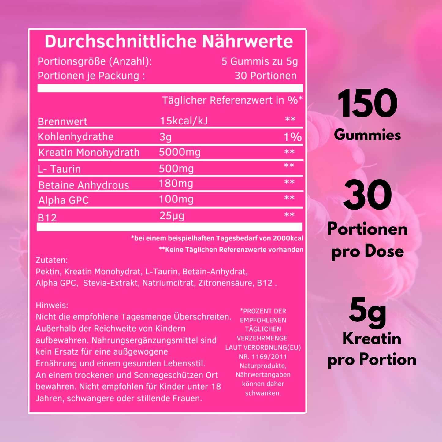 Kreatin Gummibärchen (5 in 1 Formel)